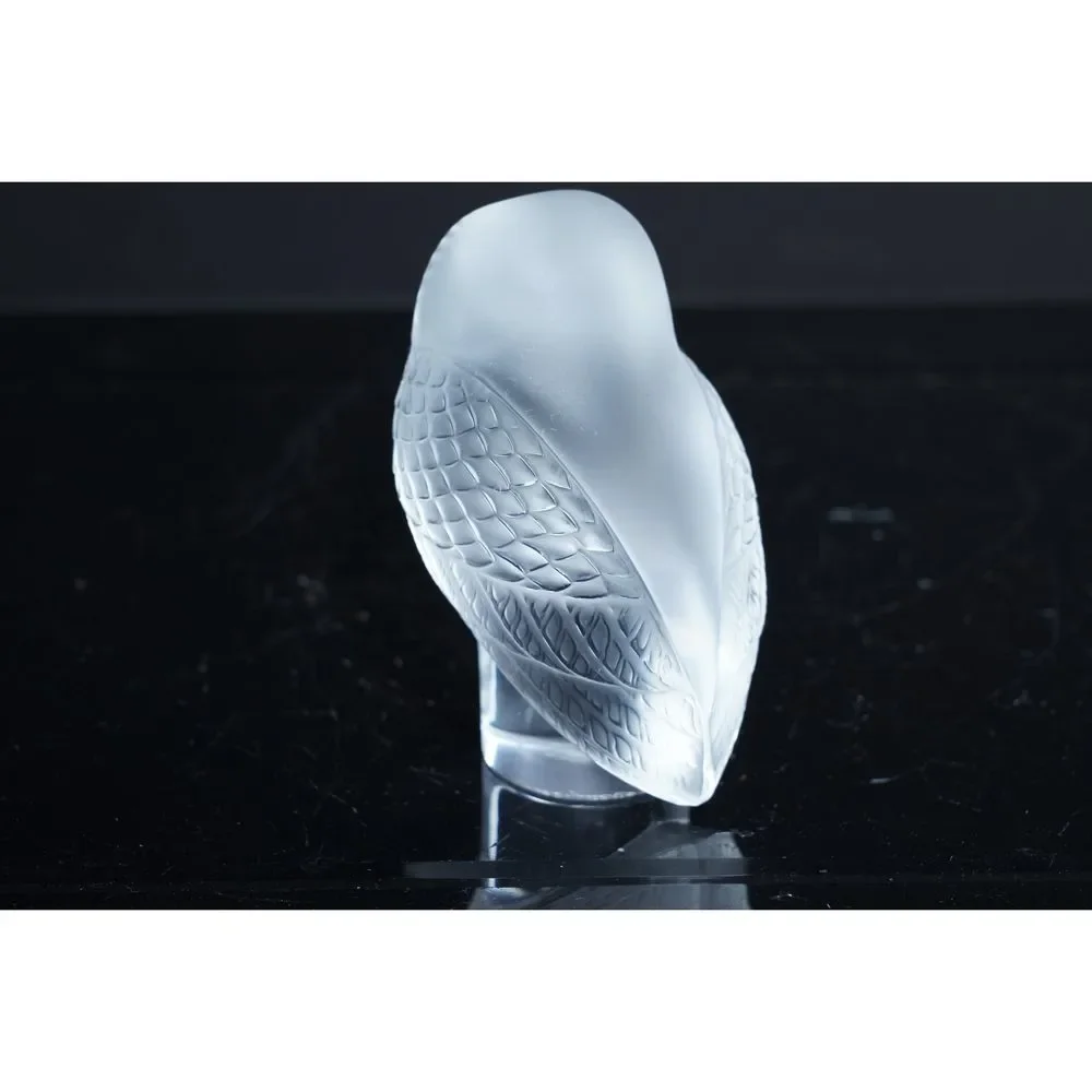 French Lalique Owl Paperweight